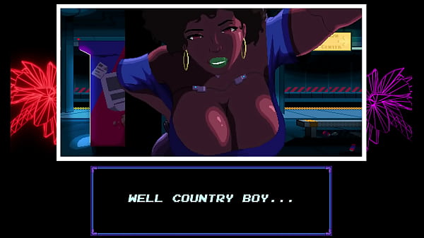 Afro cyberpunk girl shows tits on subway