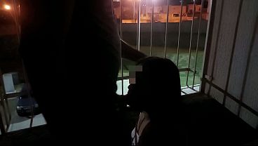 I offered to suck my husband's cock on our apartment balcony window and he accepted. I SWALLOWED ALL HIS SEMEN OUTDOORS!! - HOMEMADE VIDEO