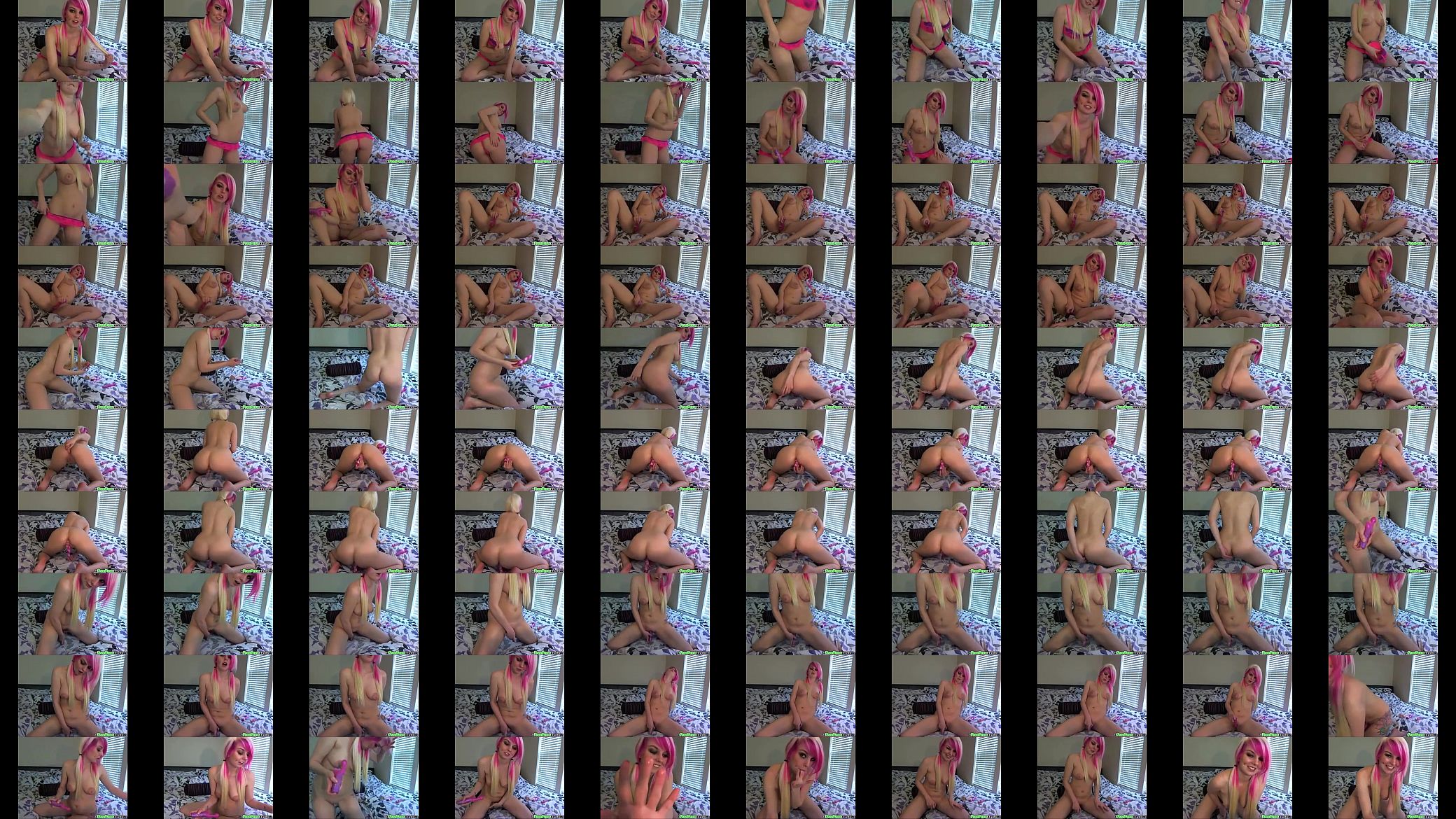 Pink hair dildo and anal beads 预览图