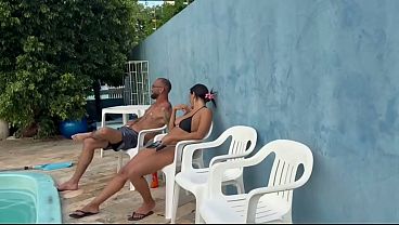 I had sex with the married man behind his wife's back at the pool party.