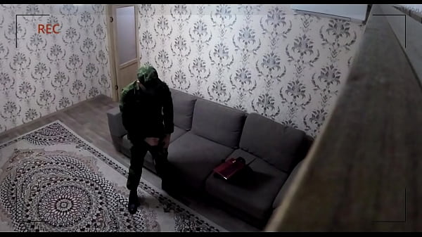 Real hidden camera in a hotel! Russian SOLDIER ...