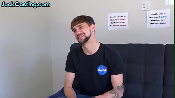 Inked amateur handsome jock jerks hard dick on ...