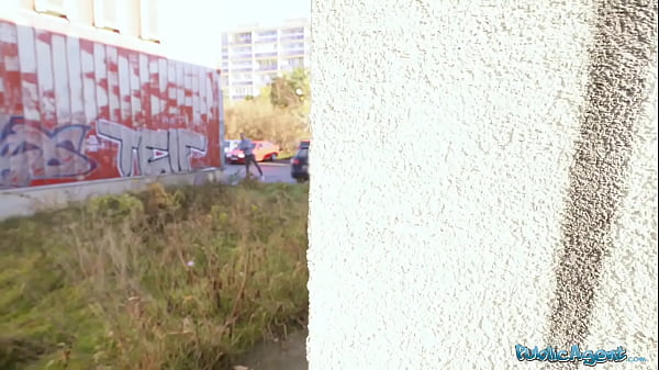 Public Agent Tight Spanish babe gives blowjob and fuck behind husbands back