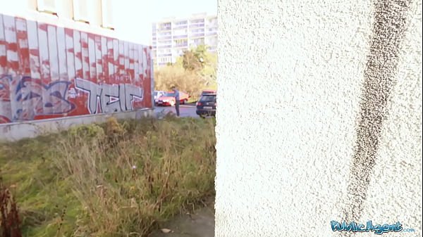 Public Agent Tight Spanish babe gives blowjob and fuck behind husbands back