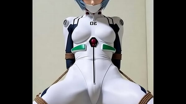 Bounded Rei Ayanami fucking a pillow