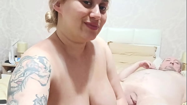 Old and young couple hand job and blow job with cum