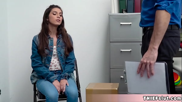 Brunette thief teen caught and now its time for a quickie punish fuck