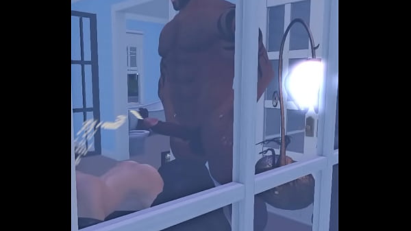 spying on super hunk duane brown cumming on neighbor's wife