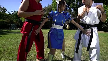 Jade Kush as Chun Li Fights To Swallow Two Cocks - Street Fighter Porn Cosplay Parody