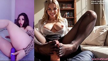 Secretaria rubia con grandes tetas cogiendo con el jefe - AI generated react