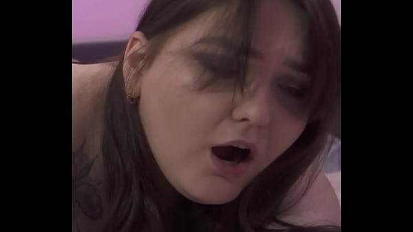 SH Her panties are covered in cum after a creampie while she fucks him with a strap-on