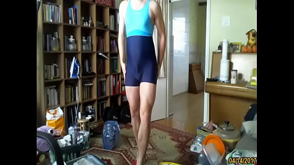 Boy in hot one piece swimsuit