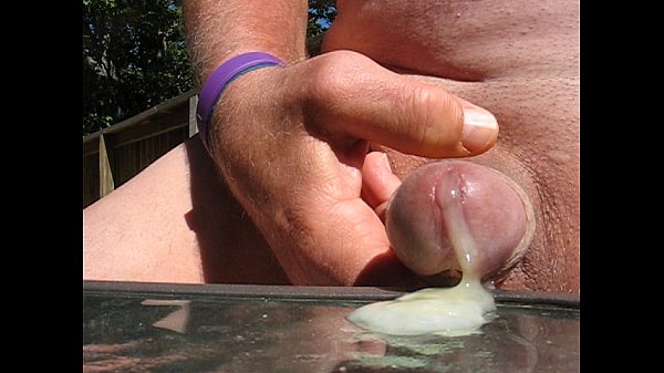 Download Video - 65 year old Grandpa shaved uncut cumming in the sun close