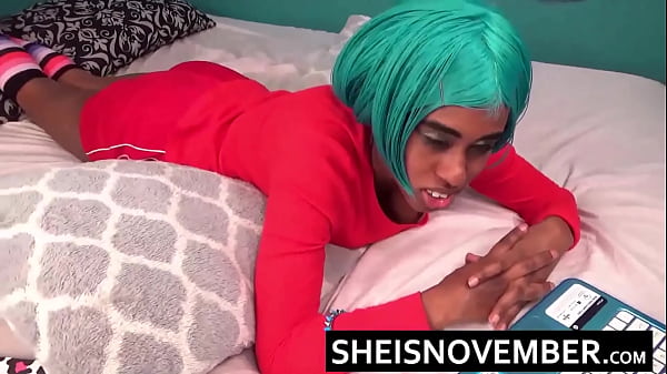 HD Cosplay Girl Msnovember Squirting Her Pretty Pink Kawaii Black Pussy With Legs Open Onto Red Panties After Pushing Panty Into Her Good Cunt Sheisnovember