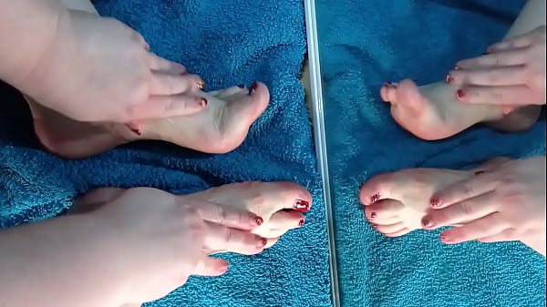 FEET pampering in the Mirror - ASMR video