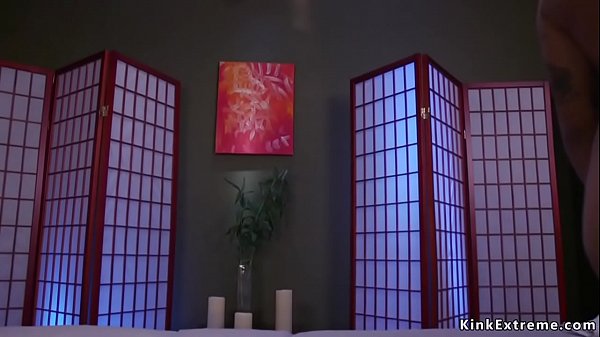 Masseuse anal toyed and fucked by babe