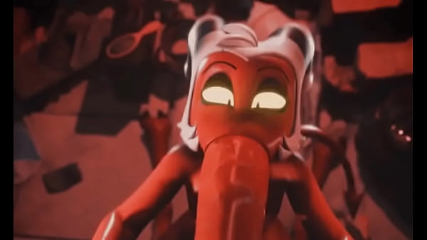 Moxxie deepthroating a Giant cock