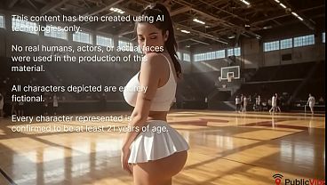 She wanted my dick so much that she rubbed her pussy against the ball, I fucked her on the basketball court in front of everyone. [Ai]
