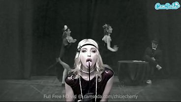 Chloe Cherry masturbates on the Sybian in her Roaring 20's outfit