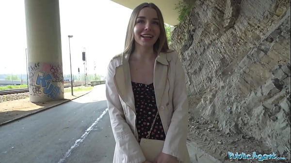 Download Video - Public Agent - Young Ukrainian girl with long brunette hair waiting to meet friends talked into sex with a stranger outside