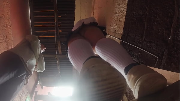 Professor upskirts his plumbing and electrical students with big butts