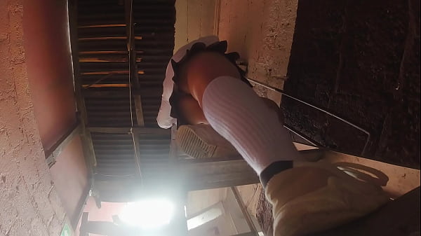 Professor upskirts his plumbing and electrical students with big butts