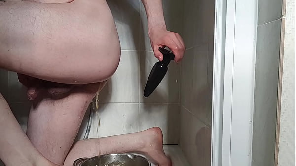 Plug in the ass and enema part 2 of 3
