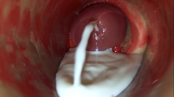 Camera Inside Deep Pussy Captures Huge Ejaculat...