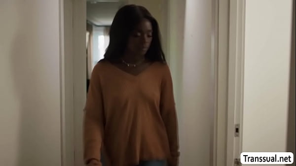 Masturbating shemale gets toyed and analed by her roommates