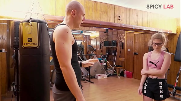 Fucking workout in the gym of sex with slutty Sa Bell