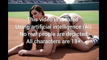 Beautiful BBW woman takes cock in the baseball (AI generated)