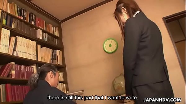 Cock craving Japanese office babe seduces an older dude