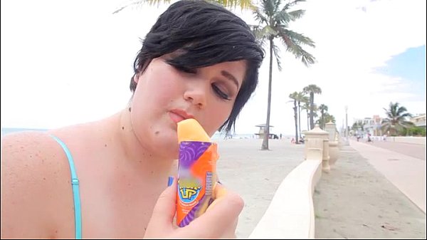Busty BBW Serentiy Sinn Sucks Cream and Cock on Beach