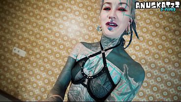 Inked Slut Impales Herself on Massive Black Dildo – Thigh High Heels & Anal Ride
