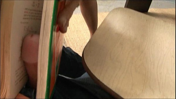 Ballbusting and Cockbiting Blowjob in the Classroom