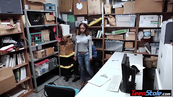 Big titted ebony teen suspect anal fucked by LP officer