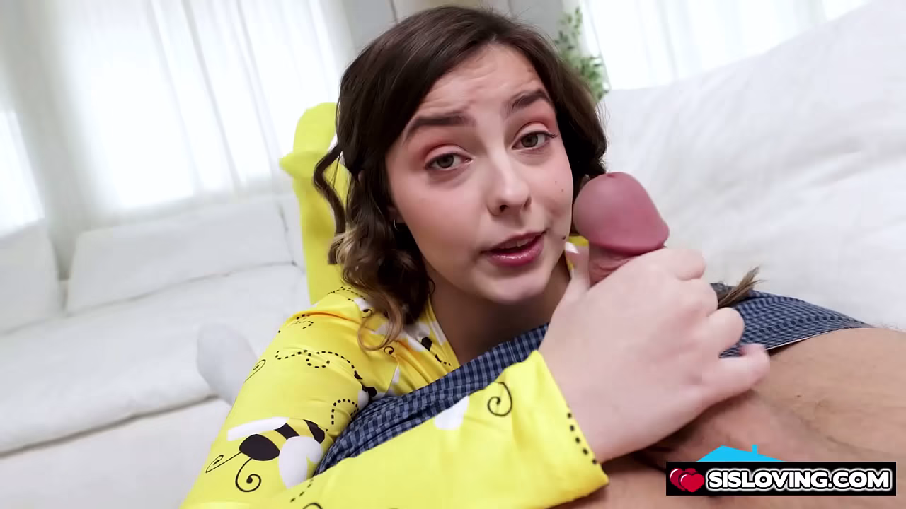 Stepbro Joshua Lewis giving Violet Dawn some backrub but she was ready to pounce on his dick