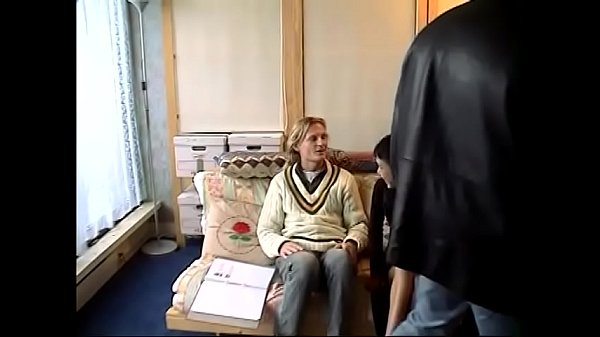Geeky brunette seduces older stud to fuck her on the sofa