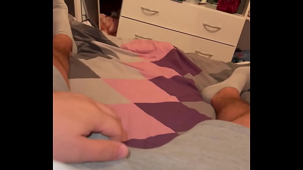 Sexy and hot step sister go in bed and start suck he&rsquo;s dick, lick and suck fingers and fuck her tits. She make her step brother happy