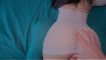 Step Mom Caught Step Son with Boner and Helps to Cum Quick on her Ass While her Husband is Home