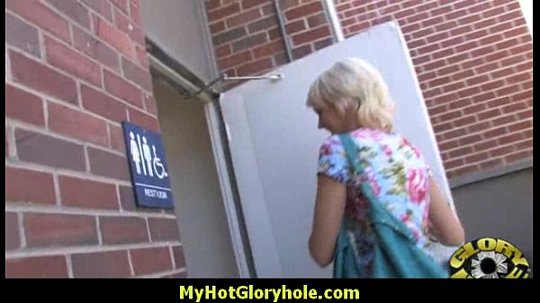 Horny Lady Enjoys Gloryhole Cocksucking Interra...