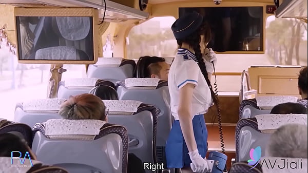 Chinese AV Porn Sex tour bus with Busty Asian slut