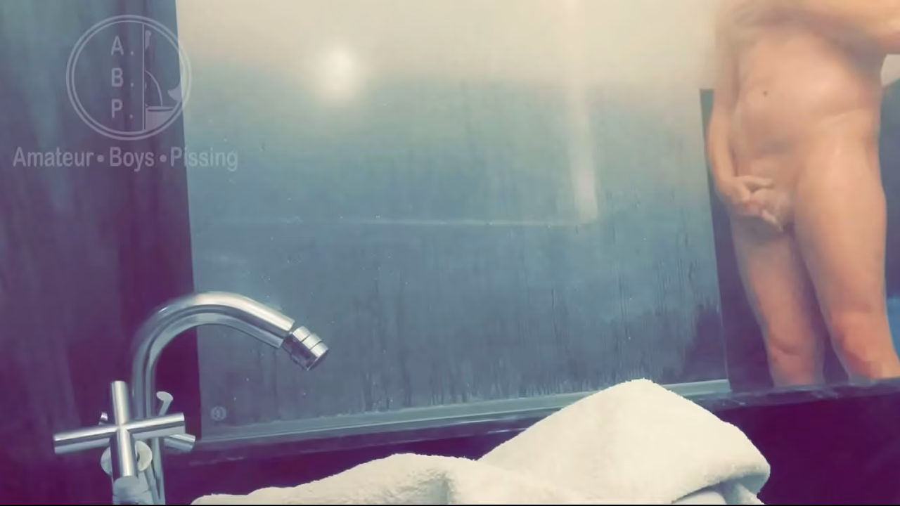 Pale white skin redhead flatmate caught pissing in the shower