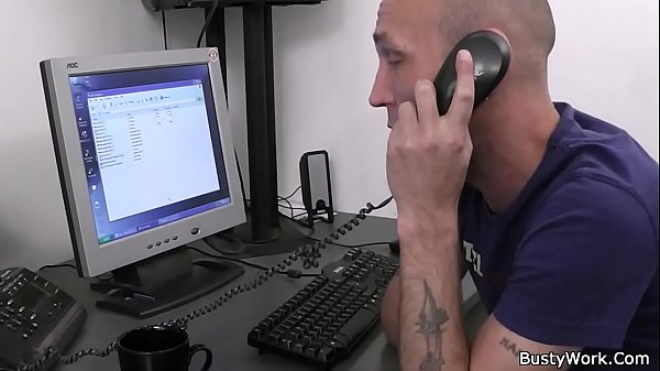 Fucking busty blonde chick at work