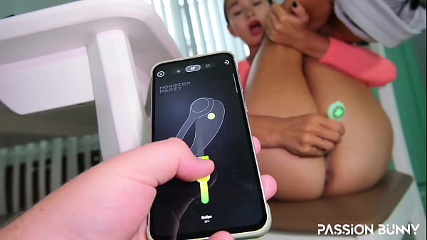 Anal creampie with toy on the table in POV sex