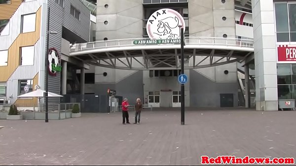 Pierced dutch hooker facialized after blowjob