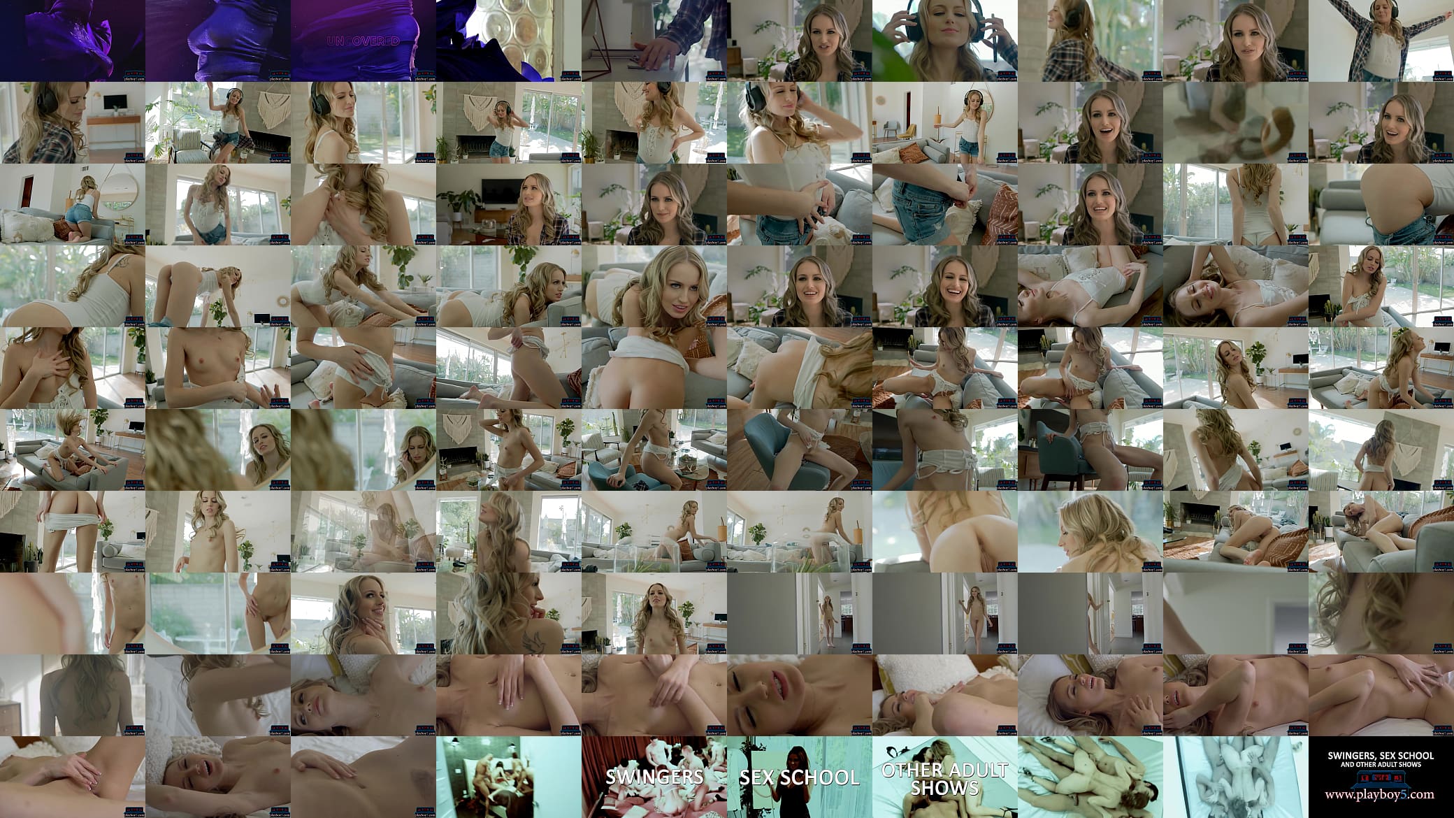 Petite teen blonde Scarlett Sage solo striptease and masturbation 预览图