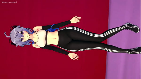 Ganyu genshin playing with foots sport clothes