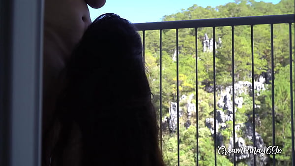 Hot Pinay Babe Has Risky Fuck and Creampie on Hotel Balcony