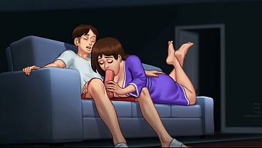 Nymphomaniac Stepmother Only Thinks About Fucking Every Time She Sees Her Stepson - Summertime Saga